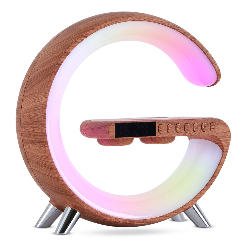 Intelligent G Shaped LED Lamp with Bluetooth Speaker Wireless Charger and App Control