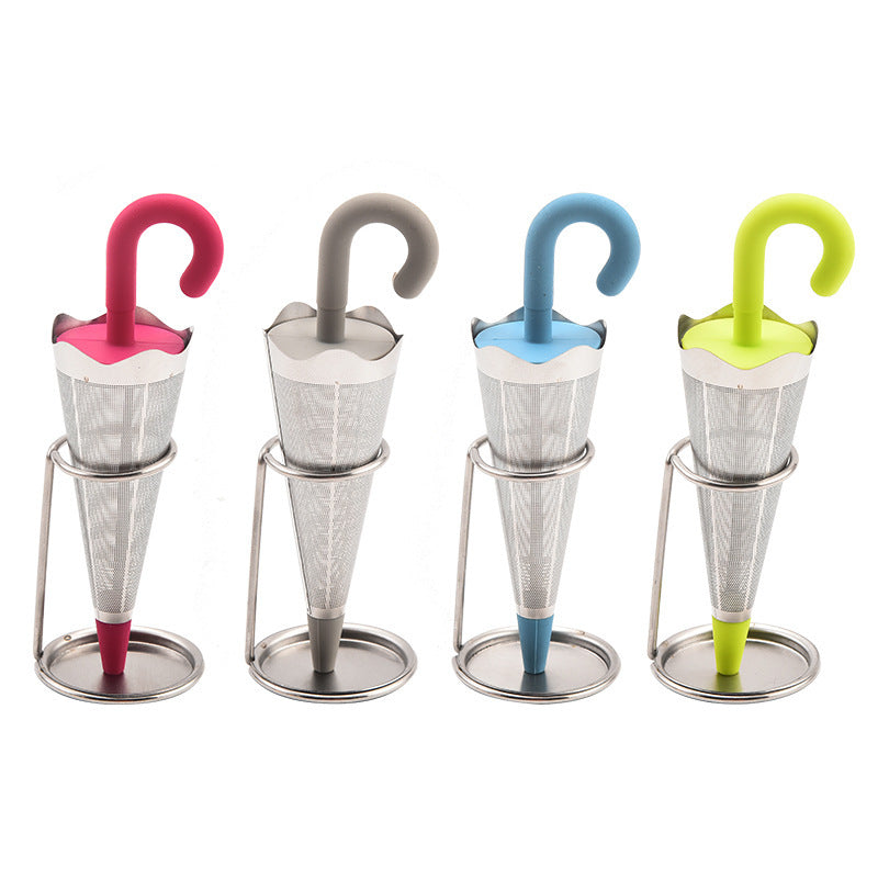Creative Umbrella Silicone Stainless Steel Tea Strainer