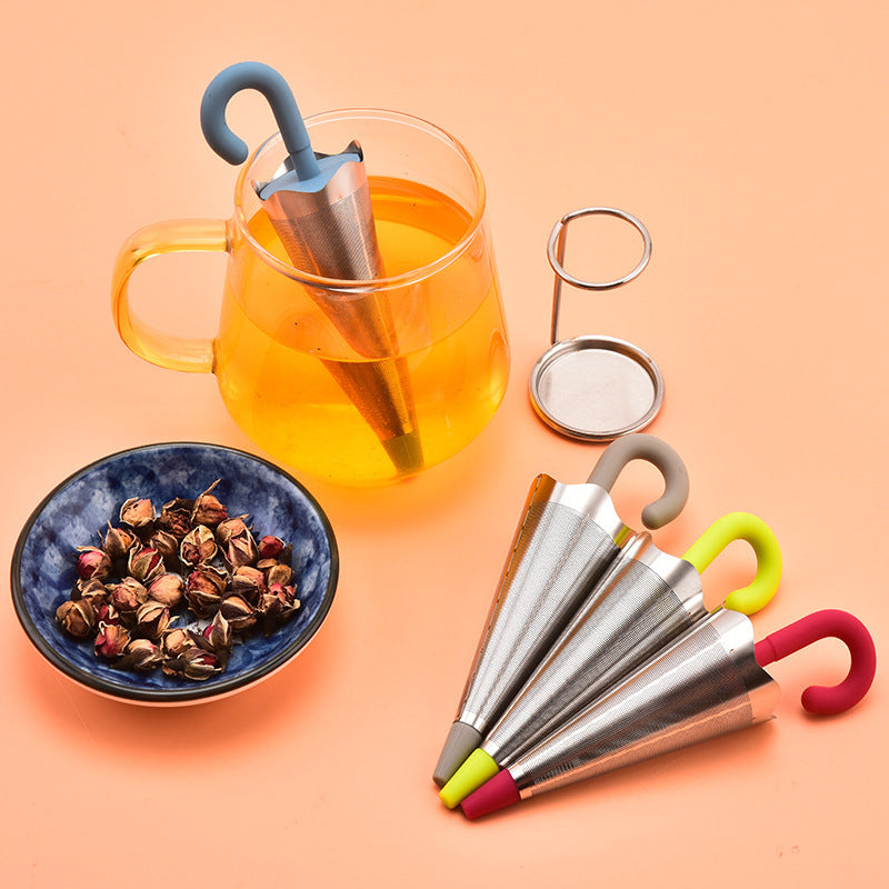 Creative Umbrella Silicone Stainless Steel Tea Strainer