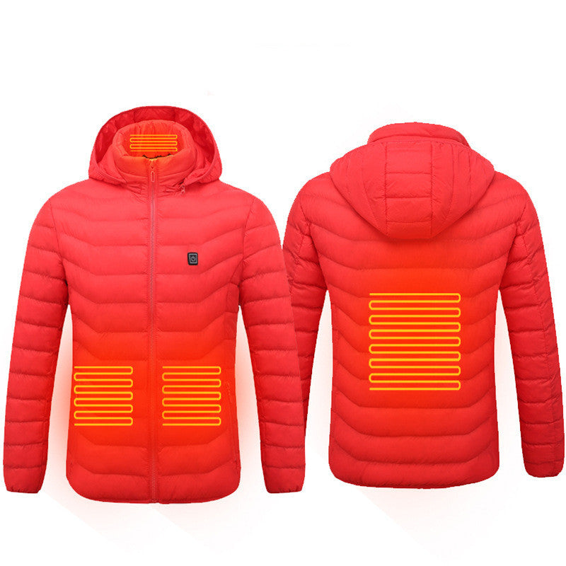 Heated USB Electric Jacket Men's Thermal Cotton Coat for Winter
