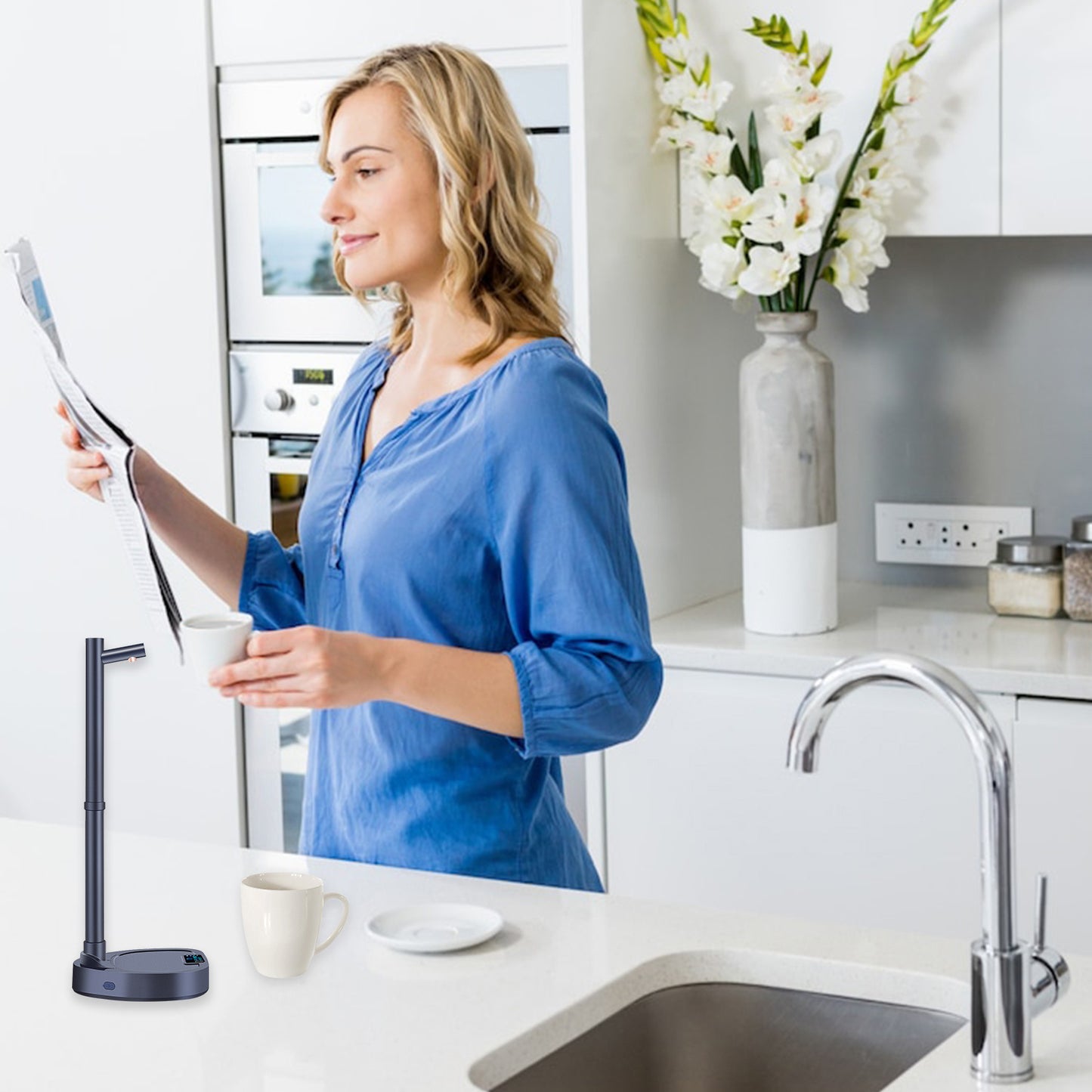 Automatic Water Dispenser with Rechargeable Battery and Stand for Bottles