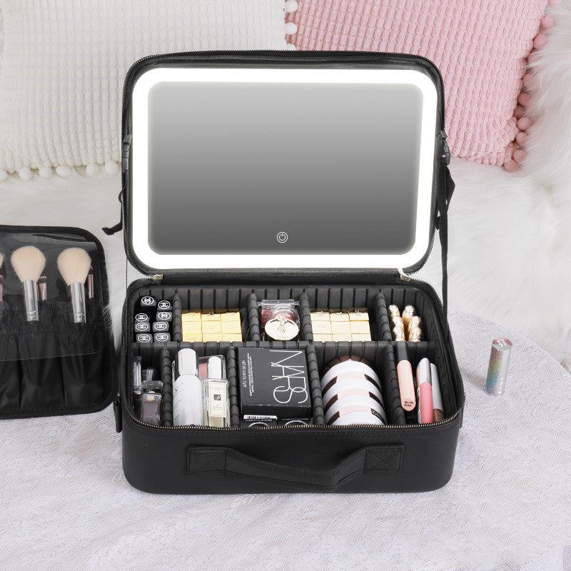 Smart Travel Makeup Bag with LED and Mirror