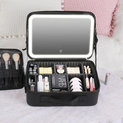 Smart Travel Makeup Bag with LED and Mirror