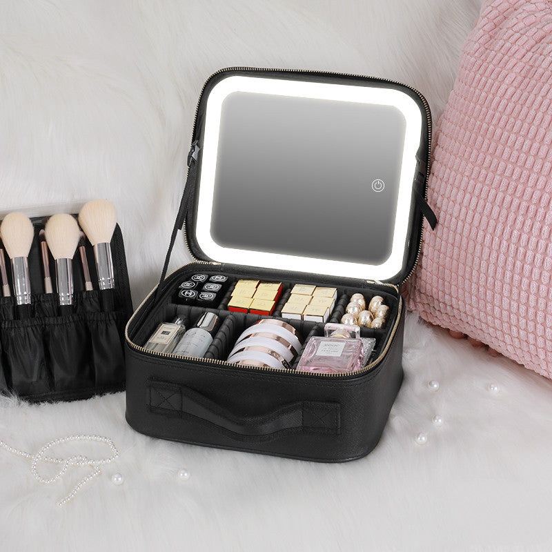 Smart Travel Makeup Bag with LED and Mirror