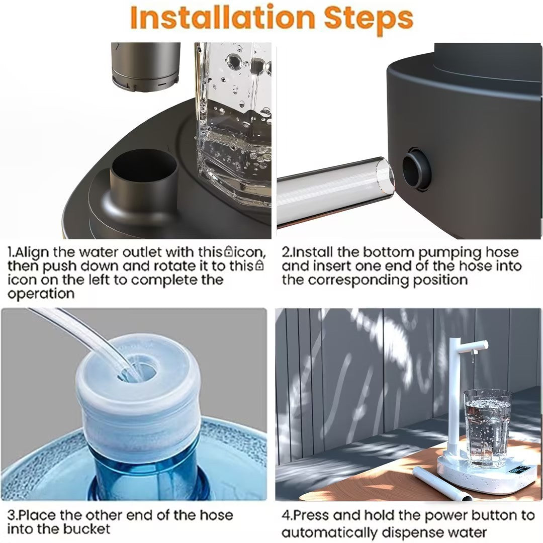 Automatic Water Dispenser with Rechargeable Battery and Stand for Bottles