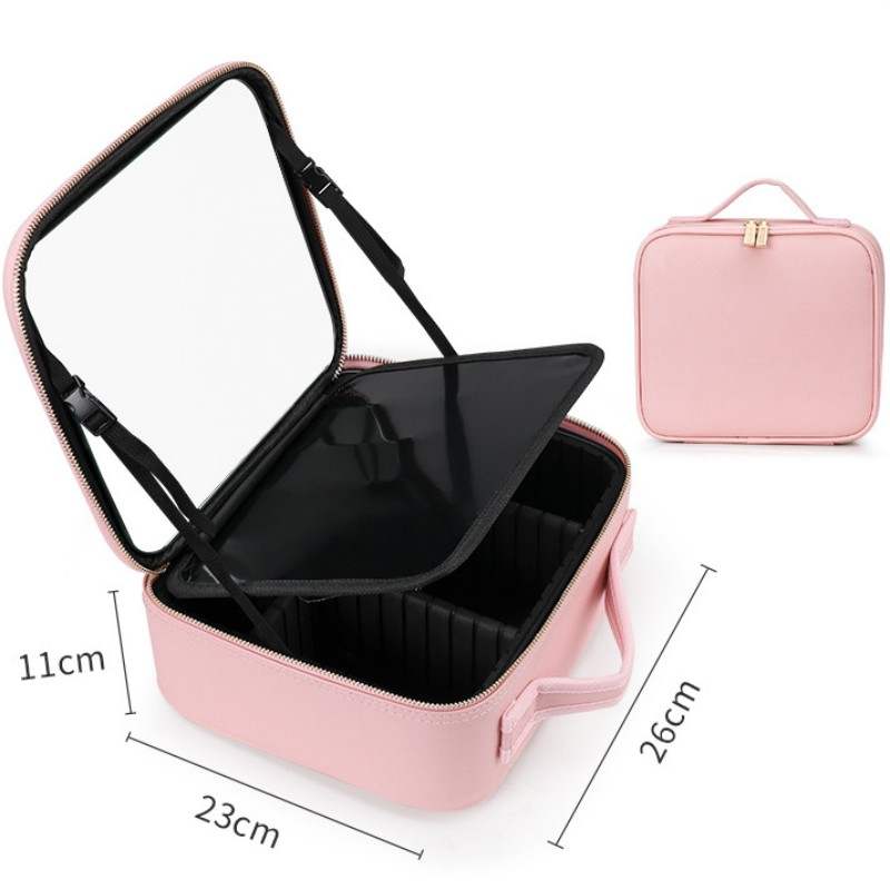 Smart Travel Makeup Bag with LED and Mirror