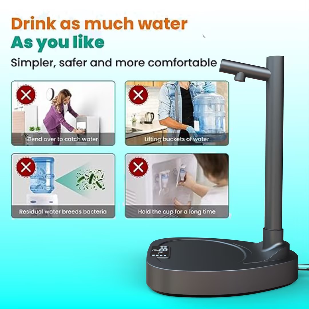 Automatic Water Dispenser with Rechargeable Battery and Stand for Bottles
